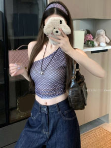 Áo Ba Lỗ Không Tay Kẻ Caro Pure Desire Dành Cho Nữ Mùa Hè Thiết Kế Mới Ôm Vừa Vặn Kiểu Pháp Áo Ba Lỗ Không Tay Ôm Vừa Vặn