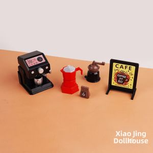 Realistic Miniature Coffee Machine and Coffee Pot