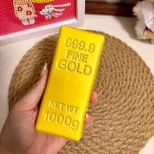 ZXZ | Simulate Gold Brick Squishy Slow Rising Stress Relief Toy Realistic Gold Bar Squeeze Anti-Anxiety Fidget Toy Party Favors