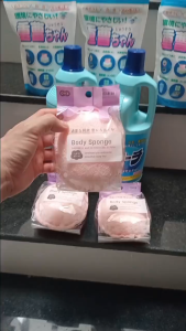 Hàng chính hãng từ công ty có tem phụ tv Bông tắm tạo bọt cao cấp OHI Nhật Bản