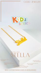 Kids Series - Stella Necklace / Kalung Nama Anak TItanium 316L Stainleess Steel Lapis Emas 18K