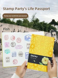 Travel Stamp Book Thickened Soft Leather Notebook A5 Size Creative Cultural Tourism Stamp Collection Book for Drawing And Scrapbooking