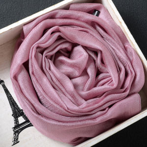 Pure Color Korean Style Silk Scarf for Women Multi-Functional Summer Fall Scarf with 100cm Width 185cm Length