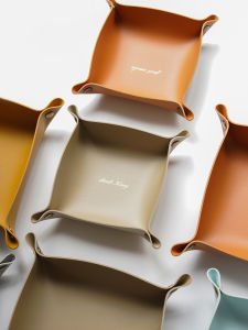 Nordic Ins Style Leather Storage Box Creative Luxury Living Room Desktop Key Miscellaneous Items Storage Basket Moving Foldable