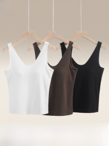 Miiow | Cat Woman 2025 New V-neck Sleeveless Strap Vest Womens Thin Built-in Chest Pad No Bra Outerwear Base Layer Shirt Sweet Style