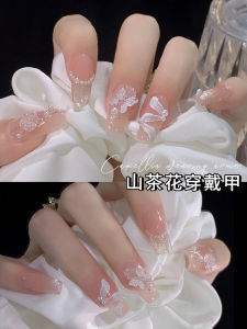 Handmade Tea Rose Nail Art Wearable False Nails Premium Quality Nail Tips Finished Product Not a Kit for Professional Use