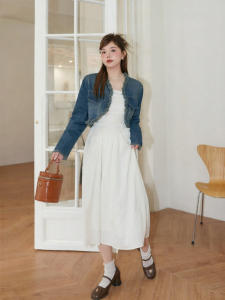 Đầm Áo Khoác Jeans Phong Cách Bohemian Size Lớn