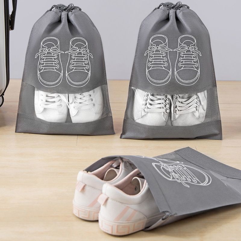 2Pcs Non-Woven Shoe Storage Bags, Dustproof Bundle Pockets For Home & Travel
_voghion.com