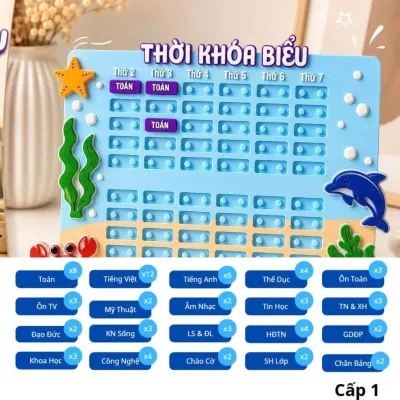 Thời khoá biểu in 3D tiện lợi mẫu đại dương