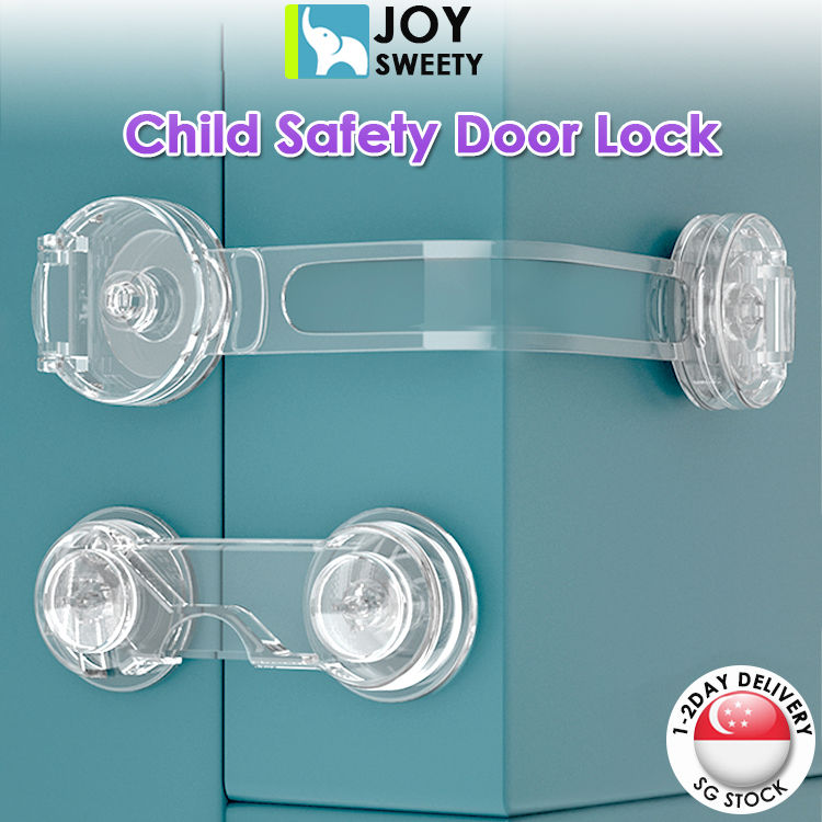 🇸🇬 Child Safety Door Lock Transparent /Children Anti-pinch Safety Lock Catch/Baby Safety Lock Fridge Drawer Cabinet