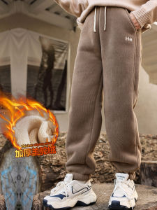 Thickened Fleece Girls Sports Pants Winter Fashionable Teens Casual Leisure Trousers Korean Style mid Waist Cotton Polyester