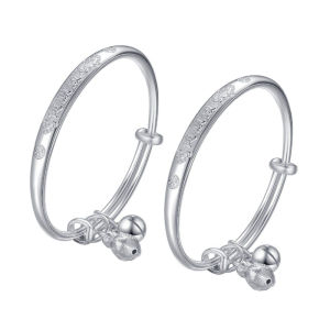 CTS 1 Pair S990 Silver Baby Bangle Bracelet of Rabbit Animal Year Silver Jewelry Baby Child Full Moon Full Year Gift CHOW TAI SENG 周大生 S0ZC0020 S0ZC0171 S0ZC0112