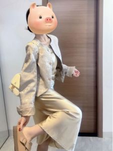 CHANGTONG | Chic Style Little Wind Satin Strap Dress and Coat Set