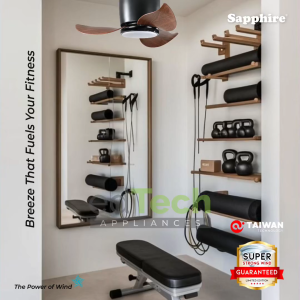 Sapphire | 24” | FM227S-DC Ceiling Fan | Flush Mount Type | DC Motor | 3 ABS Blades | Kipas Siling