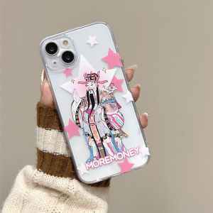 Cute Girl Style Transparent Silicone Phone Case Anti-Fall Best Friend 12 Mini 13 pro Max 11 XR 16 8 plus 7 U Protective Shell