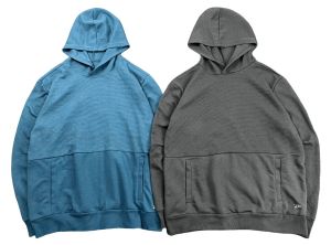 Export Single Waffle Thick Material Daily Casual Sports Hoodie Loose Version Men Basic Style Sweatshirt Outwear