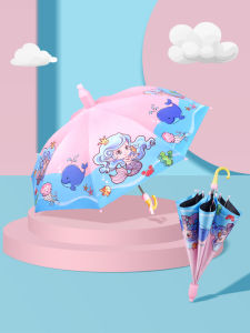 COOLNZKTTEZ | Safe Long Handle Cartoon Kids Umbrella