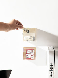 Bathroom Punch-Free Storage Box Transparent Small Object Organizer Cotton Swab Holder Flip-Top Box for Dormitory Student Use