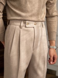 Casual High Waist Straight Cut Warm Multi-match Trousers