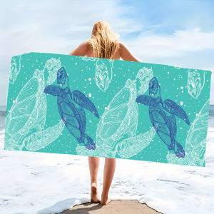 Microfiber Beach Towel Bath Towel Exquisite Prints Thin Absorbent Extra Large Towel for Beach Swimming Camping Yoga Bath Sports