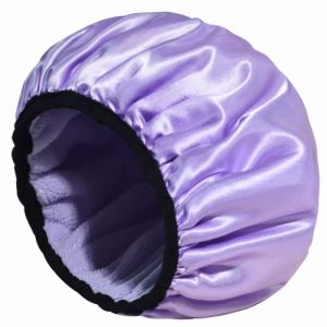 Reusable shower cap with dry hair function suitable for women microfiber towel fabric silky satin surface 100% waterproof s