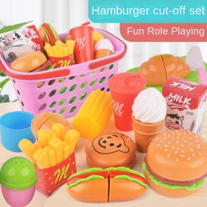 Childrens Play House Toys Mini Burger French Fries Kitchen Set Simulation Food Toy Model
