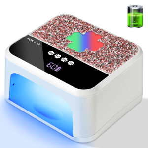 โคมไฟเล็บ LED UV มืออาชีพแบบชาร์จไฟเล็บเจลพร้อมโหมดจับเวลา 4 โหมดและเซ็นเซอร์อัตโนมัติโคมไฟขัดเจลเล็บ