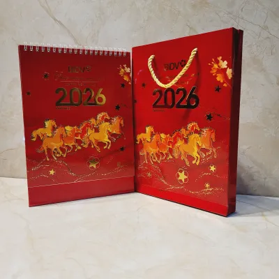 Lịch để bàn ngân hàng BIDV năm 2026 cis túi xách