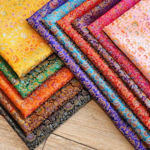 Brocade Satin Silk Fabric Cockscomb Series DIY Ancient Costume Hanfu Dress for KIMONO Satin Silk Cloth 0.5 Meters