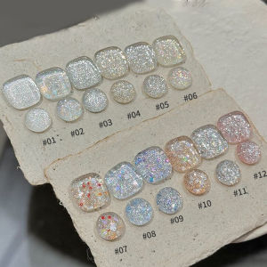 MIANEL 10ML 1-12pcs White Nails Star Series Glitter Gel Nail Polish 2025 Flash Platinum Sequins Nails Brown Nails For Christmas