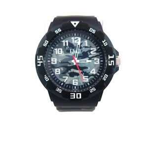 Q&Q (V02A-009VY) Black Camouflage Sport Resin Watch