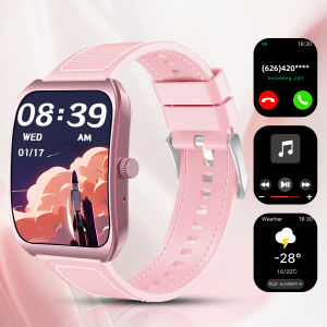 NEW Hot Sale Curved Screen Smartwatch Voice Assistant BT music Control Wireless Call Sports Pedometer for IOS/Android Men Women
