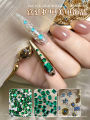 Emerald Green Nail Drill Flat Bottom Decorative Accessories Popular Network Products New Model 2025 Jewelry Nail Art Tools. 