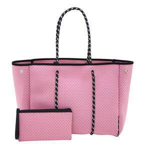 Fashion Neoprene Beach Bags for Women Designer Large Capacity Tote Shoulder Bags Summer Big Handbags Casual Shopper Purses 2021