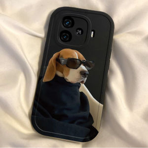 Cute Dog Sunglasses Phone Case Protective Cover for IQOOZ9 Turbo+ Z3 U5X Neo5S 11S pro 12 Couples Anti-Fall Silicone Shell