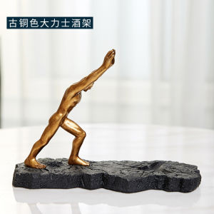 Luxurious Resin Wine Bottle Stand Decorative Piece Entryway Living Room Display Shelf High-End Liquor Cabinet Creative Home Decor