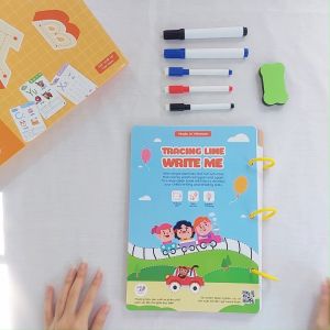 Sách tập viết cho bé học chữ số tập tô vẽ thông minh xóa được Lalala baby 68 trang kèm bút và mút xóa