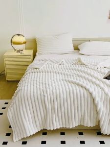 JMD Thick Queen Soft Blanket: A High-Quality Plain Fleece Striped Blanket