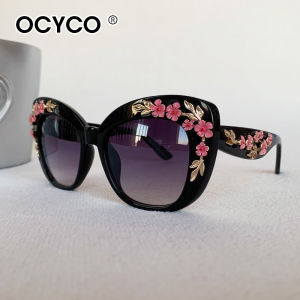 2026 Rose Flower Cat Eye Queen Oversize Sunglasses Women Vintage Girls Oculos De Sol Brand Design Sun Glasses