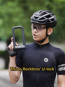 【Local Delivery】ROCKBROS Bike Lock Anti-theft U lock Anti-hydraulic shears motorcycle lock Silicone Wrapped Double Locked lock Bike accessories