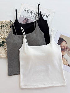 Pure Cotton Camisole Tank Top with Chest Pad One-Piece Underwear Thin Summer Base Layer Inner Wear Matching Backless Style