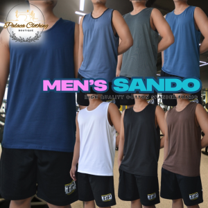 Mens Plain Muscle Sando High Quality Cotton Spandex Round Neck Sleeveless for Men (sizes: XS- 5XL)