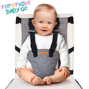 Topstudio BabyGo Portable Travel Harness Seat Safety Chair Accessory for Baby & Toddler - High Chair Travel Harness Seat for Toddler Feeding Washable Cloth Harness with Adjustable Straps Shoulder Belt