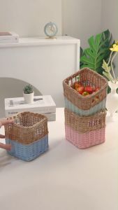 Keranjang Rotan Colorful Mini