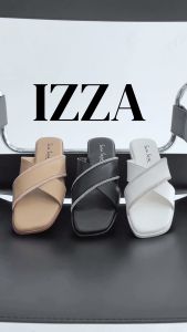 Sara Sara IZZA Sandal Flat Wanita Sendal Slop Model Silang Sandal Empuk Terbaru