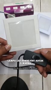 Lampu Downlight Kotak 3 Warna 15 10 5 Watt Tri Color Putih Kuning Warm White SNI