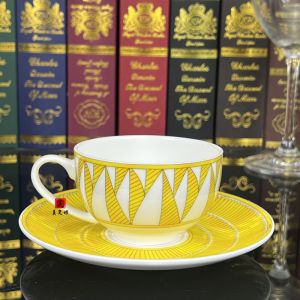 Elegant European Style Bone China Coffee Cup round Afternoon Tea Cup Festive Gift Set Fine Cup And Plate Home Use
