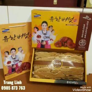 Nấm linh chi thái lát hàn quốc hộp quà 1kg - Nấm thái lát giúp thải độc thanh lọc cơ thể phòng ung thư - tranglinhkorea