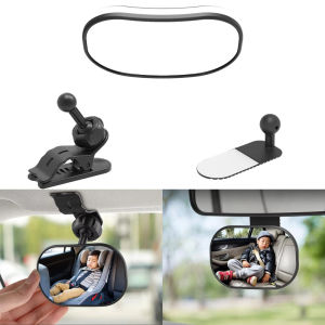 Gương Chiếu Hậu Ô Tô Góc Nhìn Rộng An Toàn Cho Trẻ Sơ Sinh Có Thể Thay Thế Bộ Phận Cố Định - Dán Hoặc Kẹp Cho Kính Chắn Gió & Ghế Sau