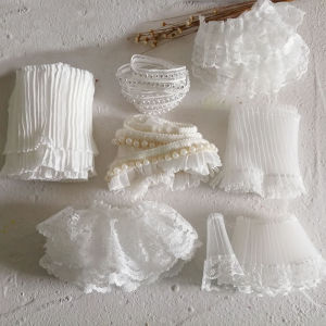 High-End Lolita Lace Trim Handmade DIY Baby Clothes Decorative Pleated Skirt Hem Pain Bag Large Elastic Tube